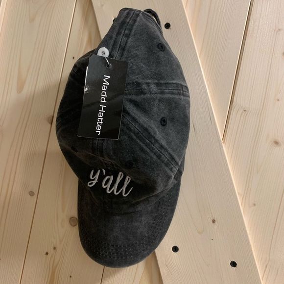 MADD HATTER || Charcoal Baseball “Y’all” Cap - Picture 2 of 6
